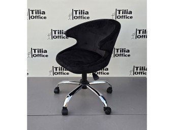 Coket Çalışma Koltuğu Krom Yonca Ayak Siyah